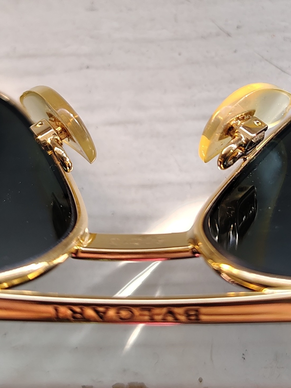 Bulgari Gold Frame Men’s Sunglasses with Dark Black Lenses